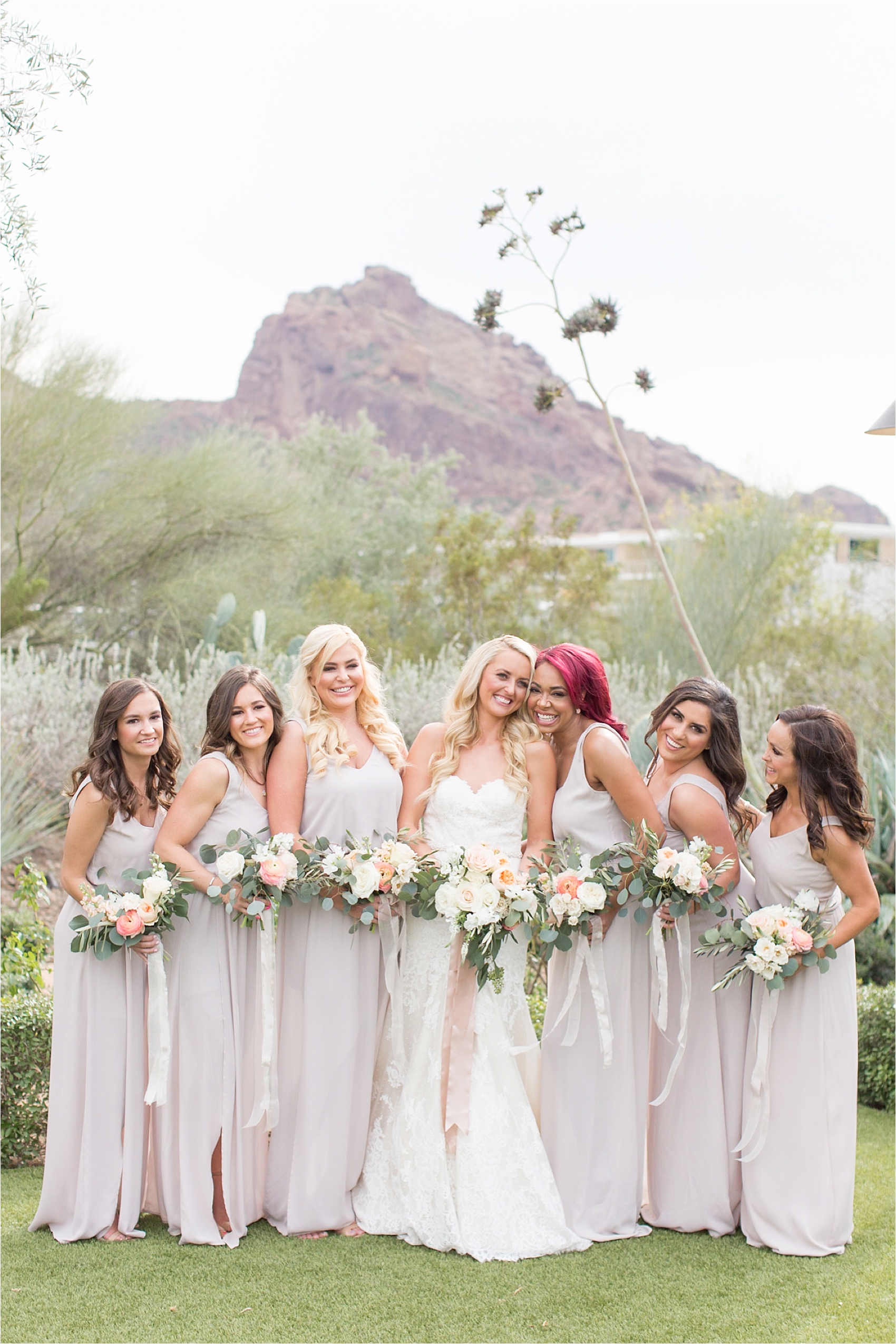 Soft Grey Bridesmaid Dresses at El Chorro Wedding