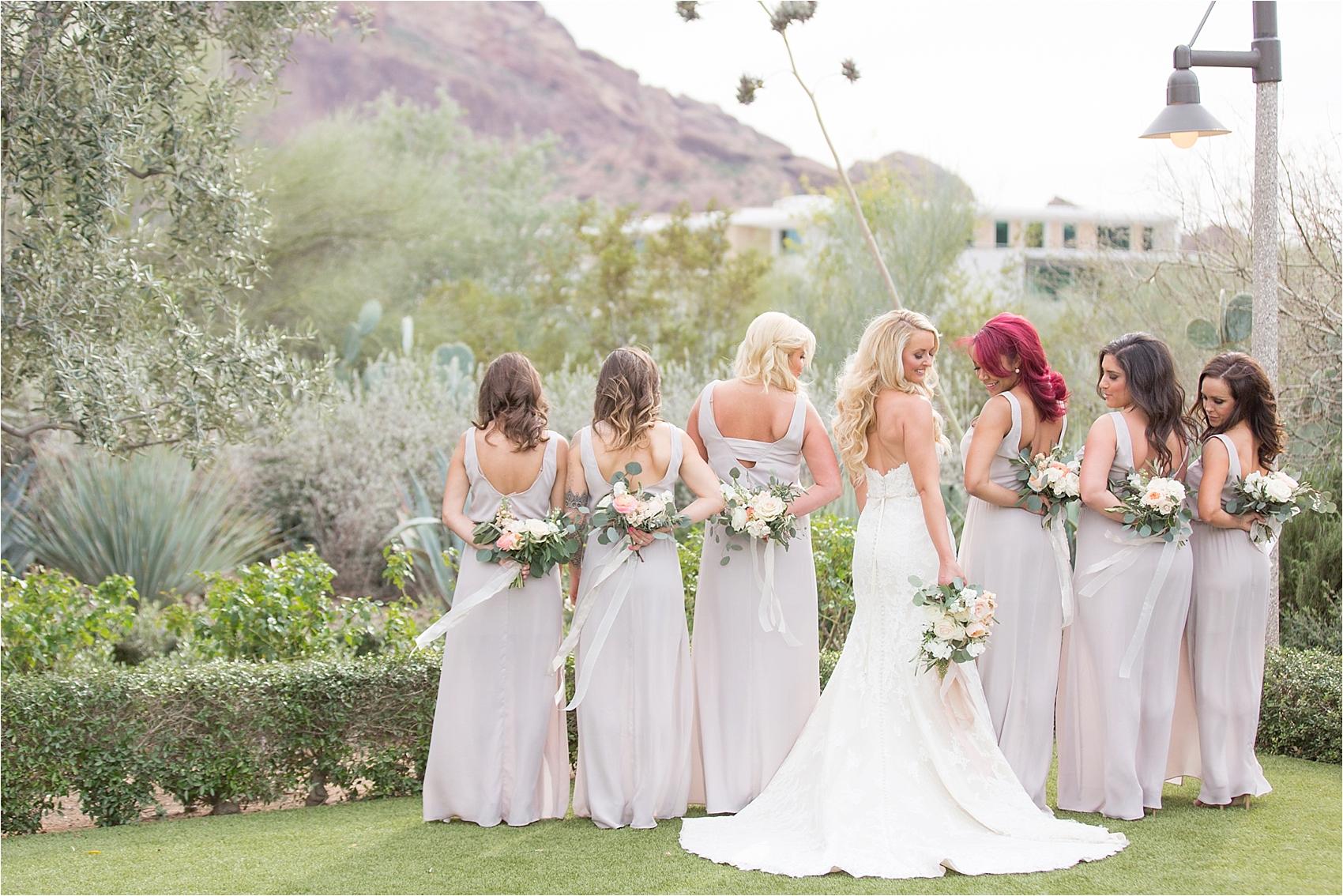 Soft Grey Bridesmaid Dresses at El Chorro Wedding