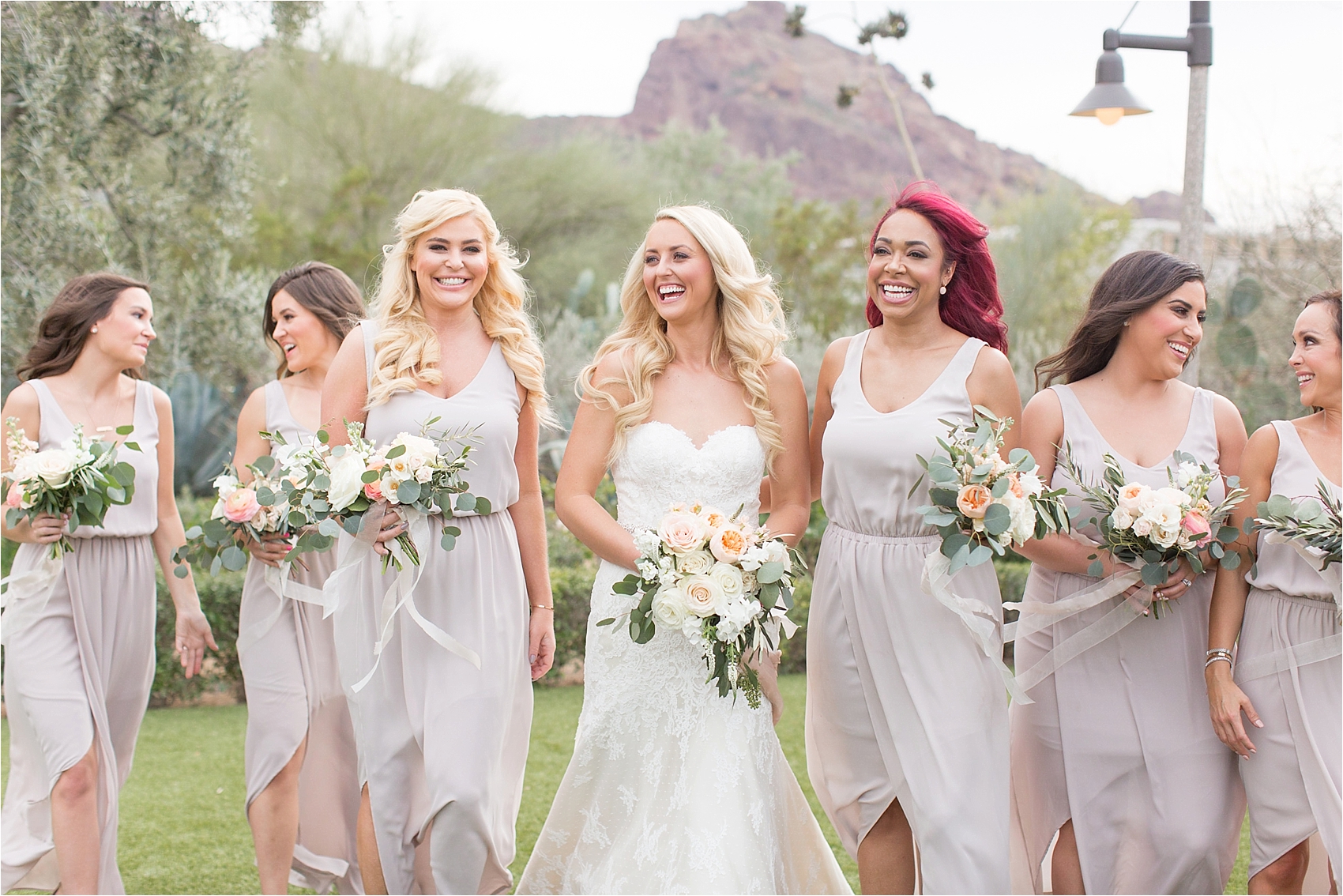 Soft Grey Bridesmaid Dresses at El Chorro Wedding