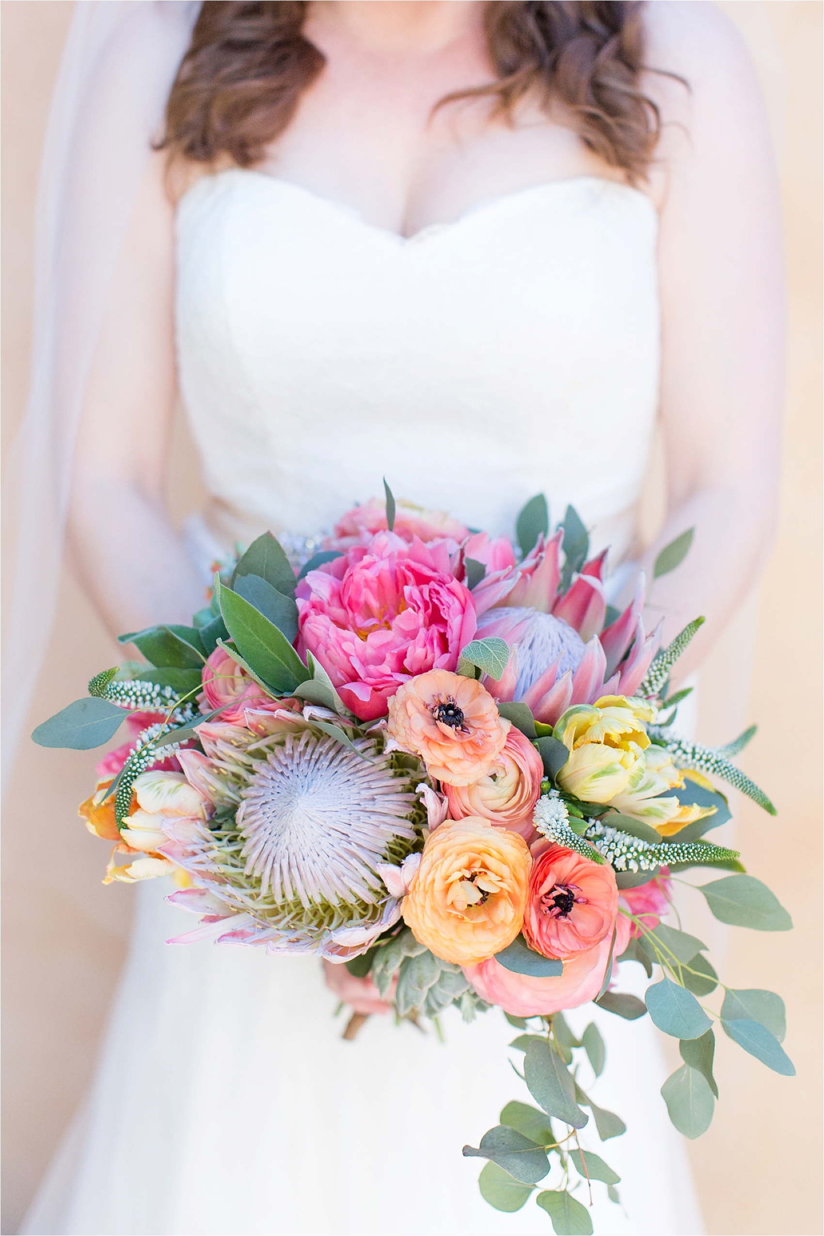Colorful Royal Palms Wedding Bouquet
