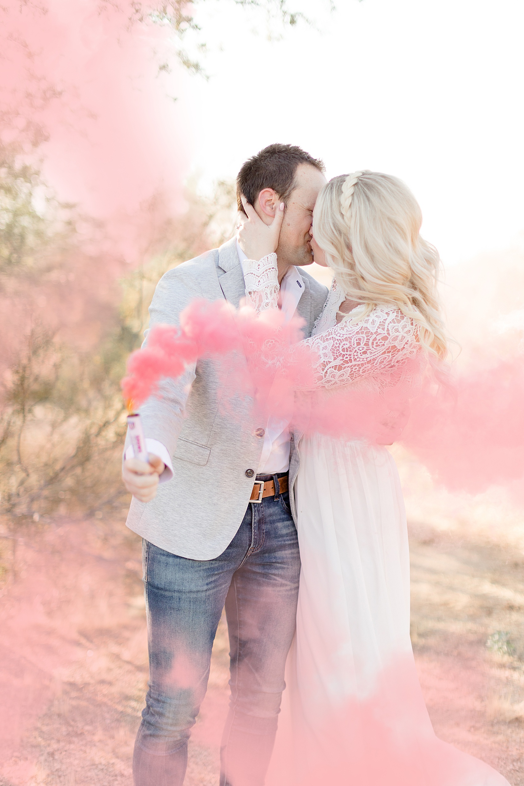Smoke Bomb Gender Reveal and Anniversary Session by Amy and Jordan